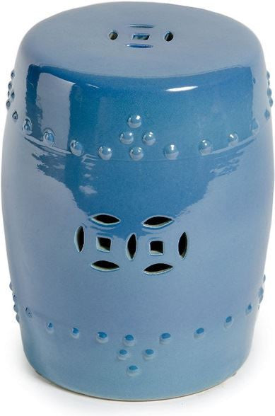Porcelain Garden Stool - Crystal Blue