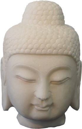 White Marble Buddha Head Statue