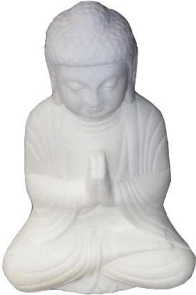 White Marble Praying Buddha Statue