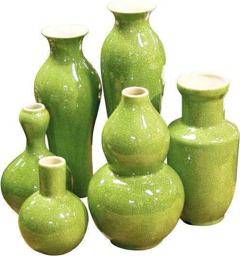 Assorted Vases Set of 6 - Lime