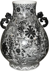 Black Dragon Deer Head Vase