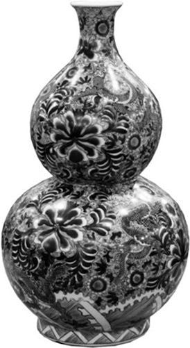Black Dragon Gourd Vase
