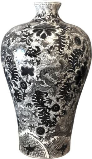 Black Dragon Prunus Vase