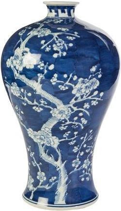 Blue & White Cherry Blossom Plum Vase
