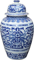 Blue & White Grass Dragon Heaven Jar