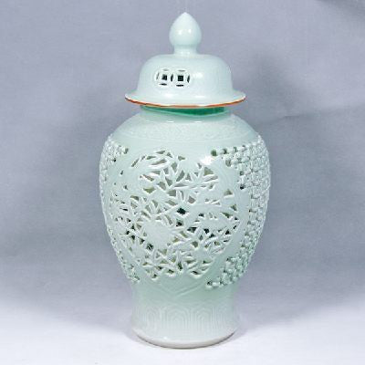 Celadon Carving Temple Jar