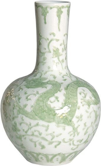 Celadon Dragon Lotus Globular Vase