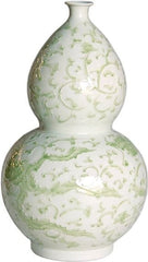 Celadon Dragon Lotus Gourd Vase