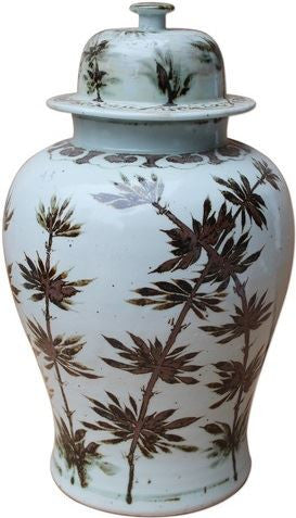 Rusty Brown Yuan Dynasty Bamboo Temple Jar