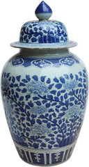 B&W Dynasty Ginger Jar Leaves & Blossom