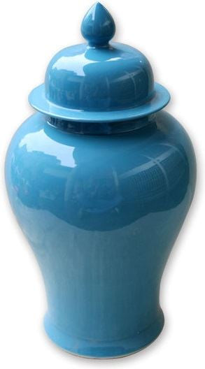 Cyan Blue Temple Jar - L