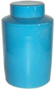 Round Tea Jar 13H - Turquoise