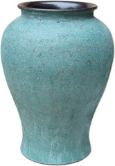 Weathered Bronze Green Crackle Jar - M