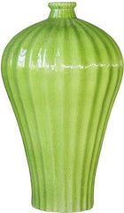 Fluted Plum Vase - Lime Green