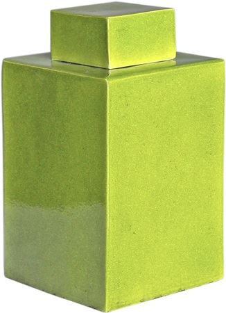 Lime Green Square Tea Jar