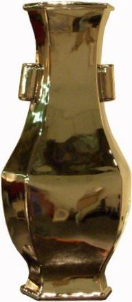 Hex Vase Wide Lip - Silver