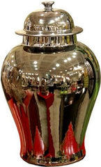 Metallic Silver Temple Jar