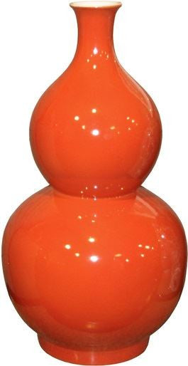 Gourd Vase - Orange Crackle