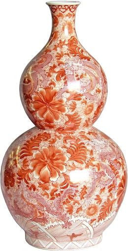 Orange Dragon Gourd Vase