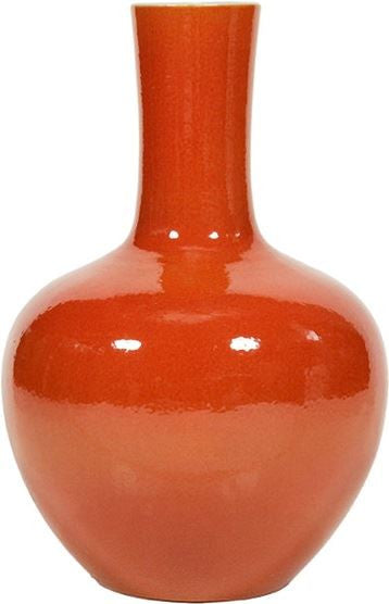 Orange Globular Vase