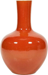 Orange Globular Vase