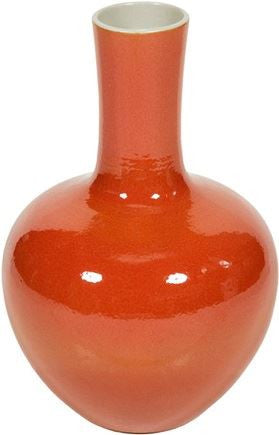 Orange Globular Vase Medium