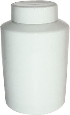 Round Tea Jar 13H - White