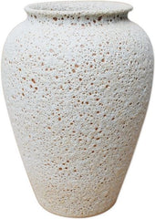 Weathered White Crackle Jar - M