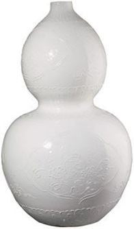 White Carved Dragon Gourd Vase