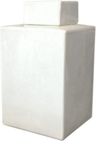 White Square Tea Jar