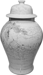White Temple Jar Carving People