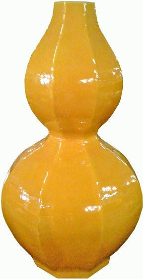 Hex Gourd Vase - Imperial Yellow