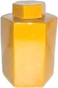 Hex Tea Jar 11H - Yellow