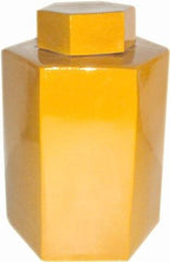 Hex Tea Jar 14H - Yellow