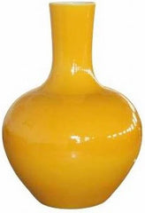 Yellow Globular Vase