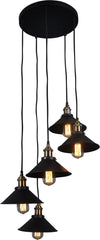 Renata Circular 5 Light Pendant Lamp Black