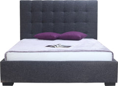 Belle Storage Bed Queen Charcoal Fabric