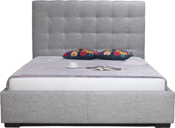 Belle Storage Bed King Light Grey Fabric