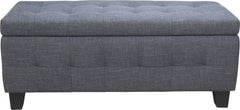 Gretchen Storage Bench Grey Fabric