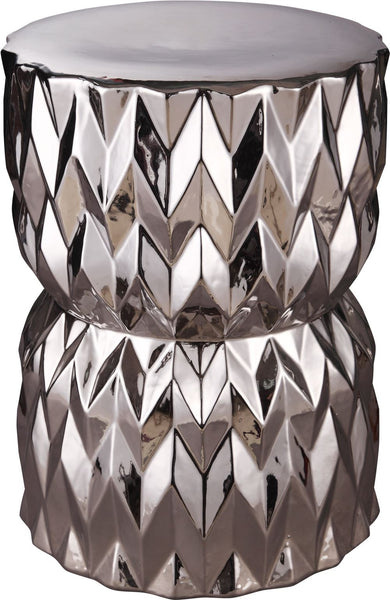 Facet Stool Silver