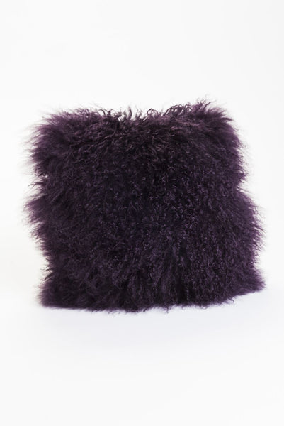 Lamb Fur Pillow Purple