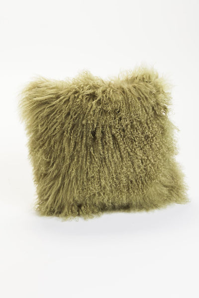 Lamb Fur Pillow Green