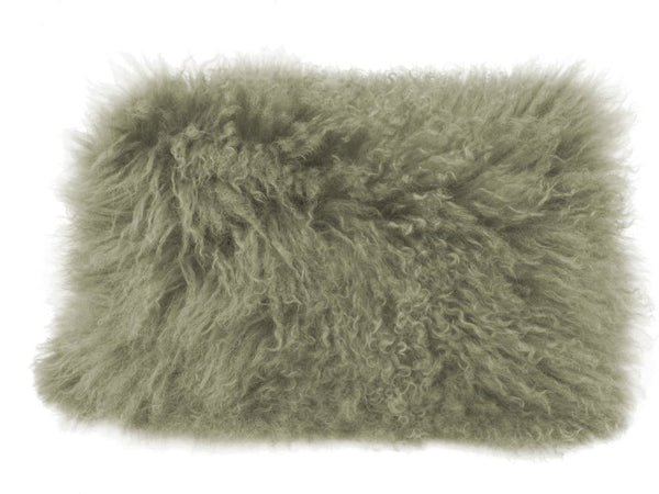 Lamb Fur Pillow Rect. Green