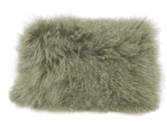 Lamb Fur Pillow Rect. Green