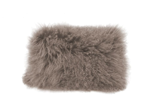 Lamb Fur Pillow Rect. Grey