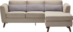 Nano Sectional W/ Reversable Chaise Cappuccino