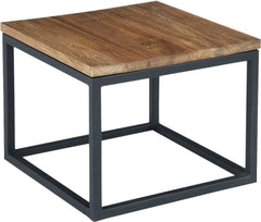 Mountain Teak and Metal End Table