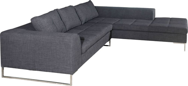 Sulla Sectional Right Charcoal Fabric