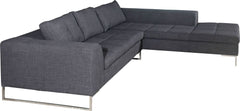 Sulla Sectional Right Charcoal Fabric