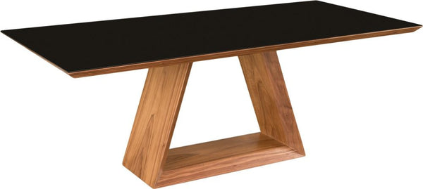 Lagarno Dining Table Walnut W/Glass Top